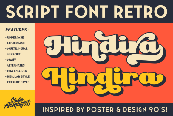 Hindira: A 90s-Inspired Display Font for Web Designers